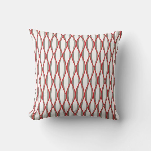 Coussin Copie de ruban de la moitié du siècle - grise, (Recto)