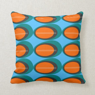 Coussin Copie moderne de la moitié du siècle - orange et