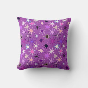Coussin Copie moderne de Starburst, pourpre violet et