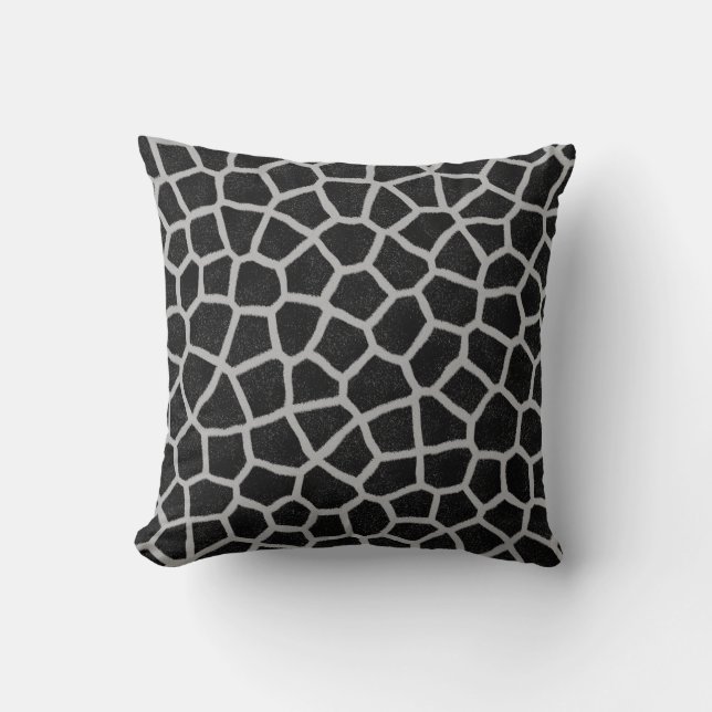 Coussin Copie noire et blanche de girafe (Recto)