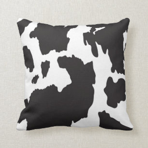 Coussin Copie noire et blanche de vache