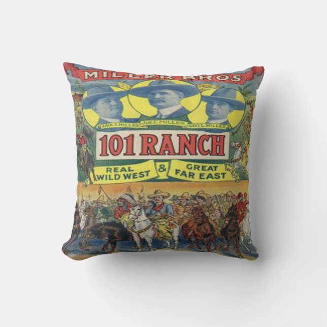 Coussin Copie occidentale vintage d'affiche de 101 ranchs (Recto)