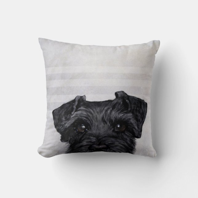 Coussin copie originale de peinture de schnauzer noir par (Recto)