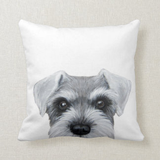 Coussin Copie originale grise et blanche de Schnauzer, de
