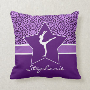 Coussin Copie pourpre de guépard de gymnastique avec le