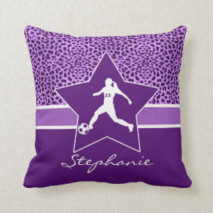 Coussin Copie pourpre personnalisée de guépard du footba