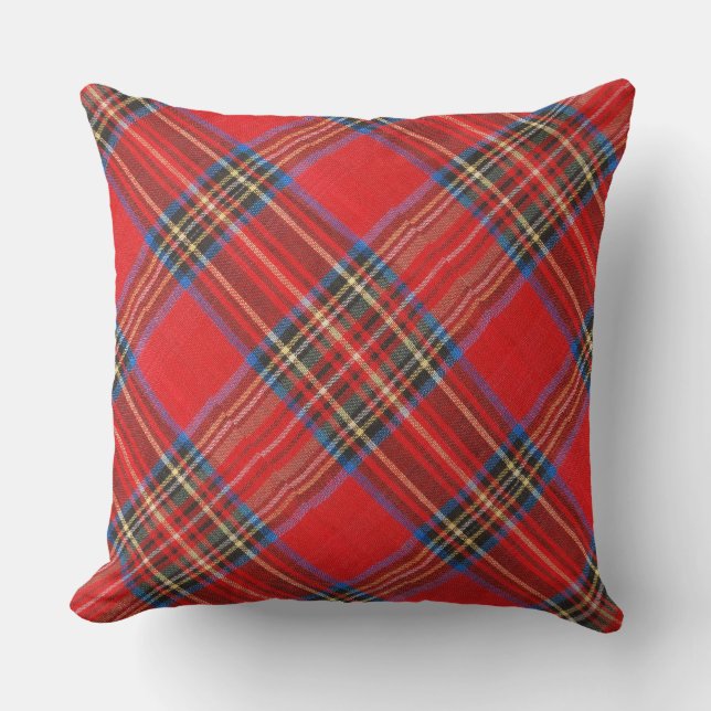 Coussin Copie rouge de flanelle de plaid (Recto)