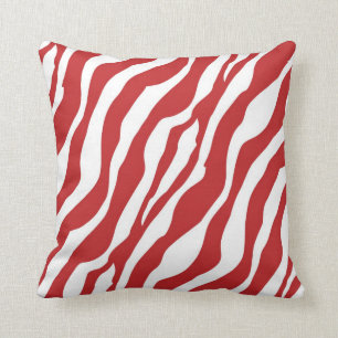 Coussin Copie rouge sauvage Girly de zèbre