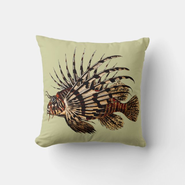 Coussin Copie vintage d'art de Lionfish (Recto)