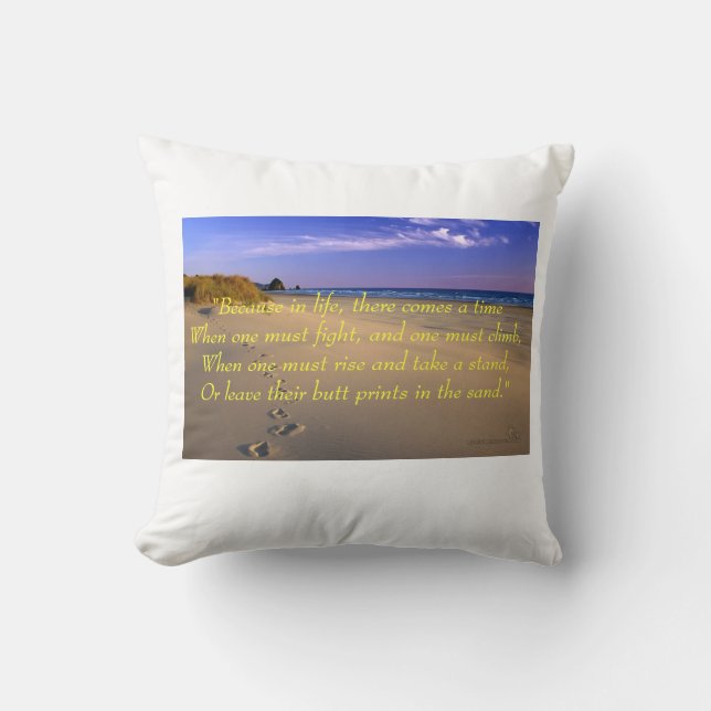 Coussin Copies de bout dans le sable (Recto)