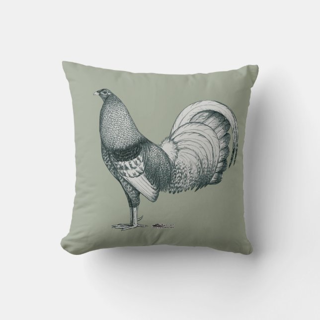 Coussin coq de combat Crele ou Dom (Recto)