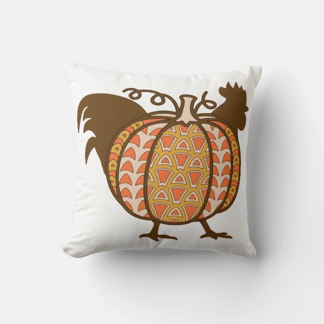 Coussin Coq et Citrouille (Recto)
