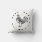 Coussin Coq noir et blanc (Recto)