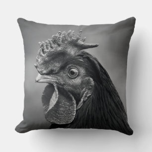 Coussin Coq noir et blanc