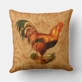 Coussin Coq Orné de Campagne Rustique (Verso)