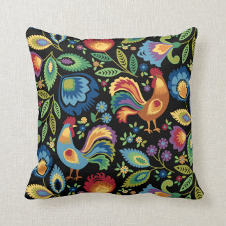 Coussin Coqs folkloriques polonais