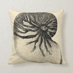 Coussin Coque conique vintage noire et blanche