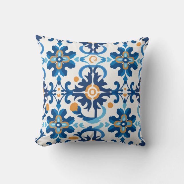 Coussin Coque crayon bleu et Brown (Recto)