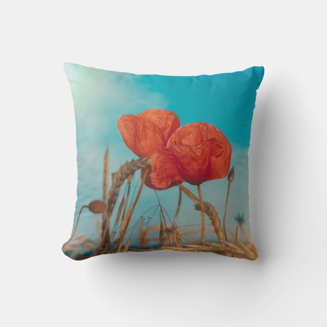 Coussin Coquelicot rouge (Recto)