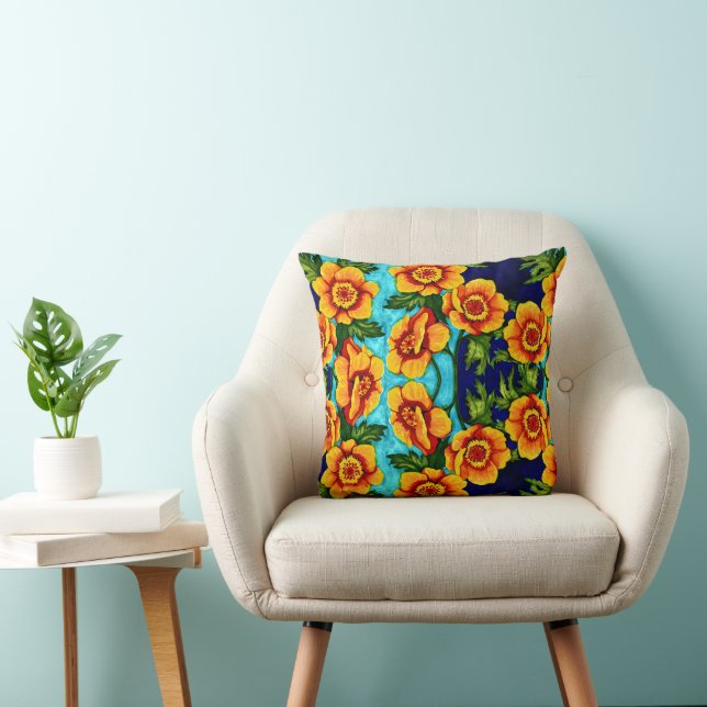 Coussin Coquelicots Fantastiques (Chaise)