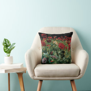 Coussin Coquelicots par John Singer Sargent, Fleurs Vintag