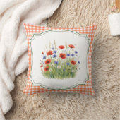 Coussin Coquelicots Rouges à la Campagne (Couverture)