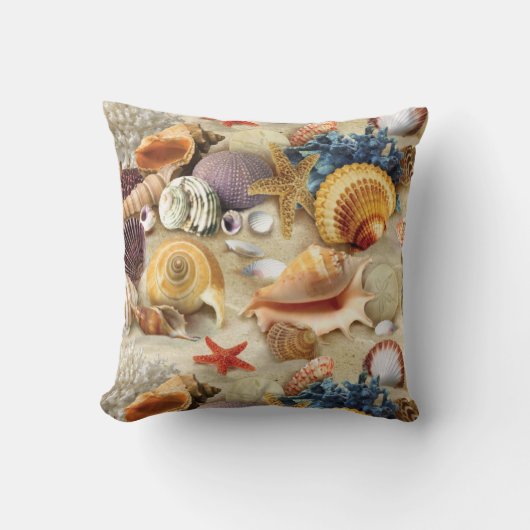 Coussin Coques de mer sur la plage (Recto)