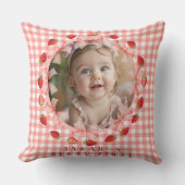 Coussin Coquette Berry Premier Anniversaire Rouge Gingham  (Recto)