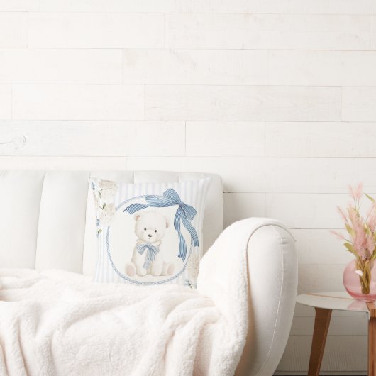Coussin Coquette Bow Teddy Bear Baby Boy Nursery (Canapé)