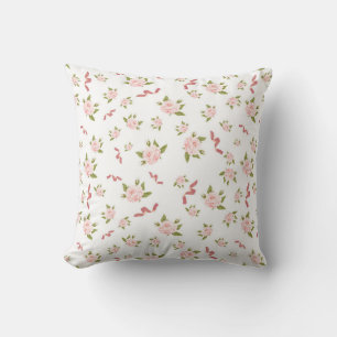 Coussin Coquette féminine plastique floral rose ruban