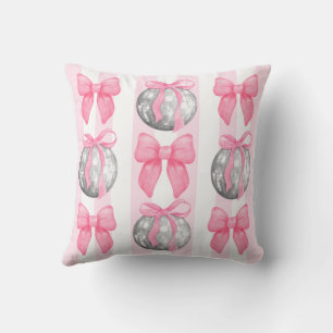 Coussin Coquette girly prépa rayée rose