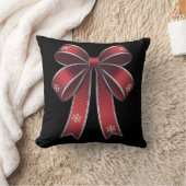 Coussin Coquette Noël Bow rouge et flocon de neige (Couverture)
