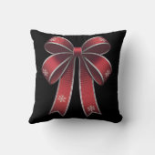 Coussin Coquette Noël Bow rouge et flocon de neige (Verso)