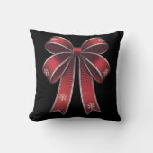 Coussin Coquette Noël Bow rouge et flocon de neige (Recto)