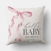 Coussin Coquette Rose Bow Girl Baby shower cadeau (Verso)