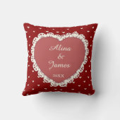 Coussin Coquette Rouge Cœur Découpe Saint-Valentin (Verso)