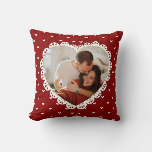 Coussin Coquette Rouge Coeur Découpe Saint-Valentin