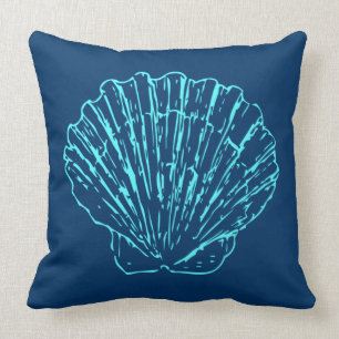 Coussin Coquillage bleu