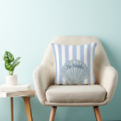 Coussin Coquillage bleu et rayures (Chaise)