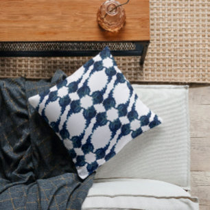Coussin Coquillage bleu moderne Murex abstrait artistique