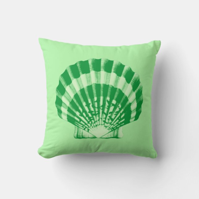 Coussin Coquillage - vert émeraude et menthe (Recto)