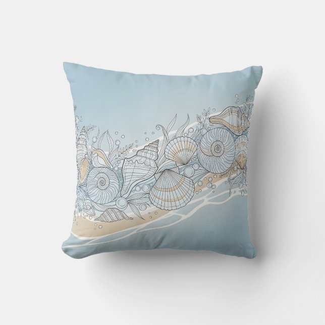 Coussin Coquillages côtiers élégants (Recto)