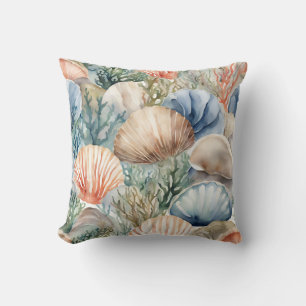 Coussin Coquillages Et Corail Reef Côtier Océan