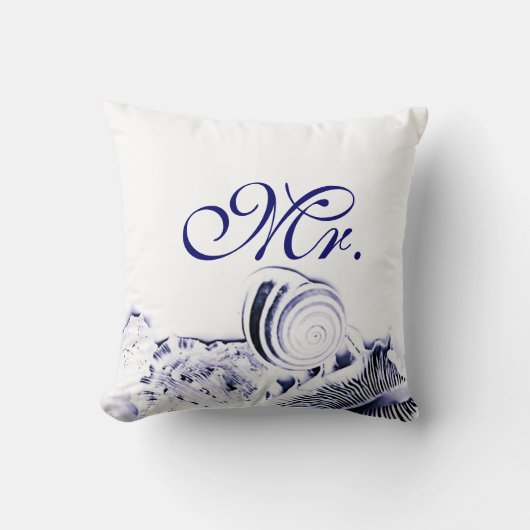 Coussin Coquillages M. et Mme Pillow Set de bleu marine de (Recto)