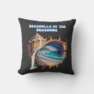 Coussin Coquillages modernes au bord de la mer