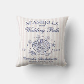 Coussin Coquillages roses rétro et cloches Mariages Bachel (Verso)