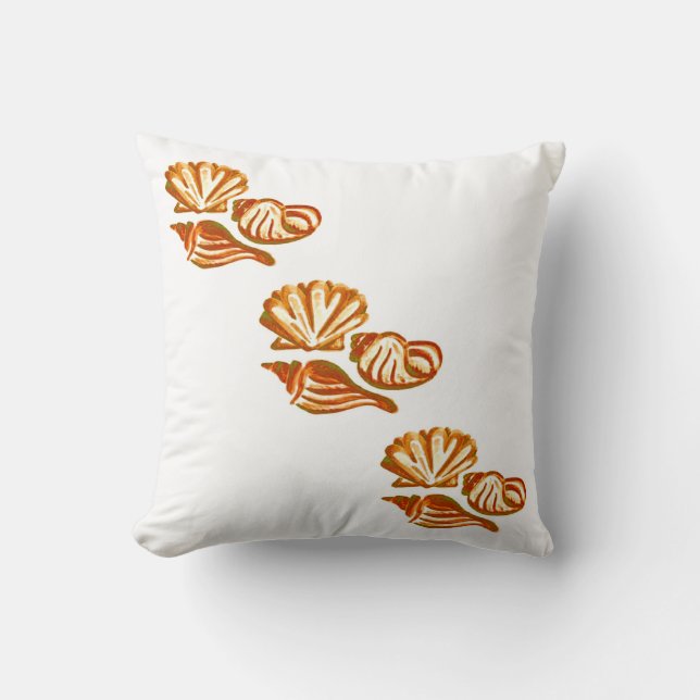 Coussin Coquillages rouges Brown (Recto)
