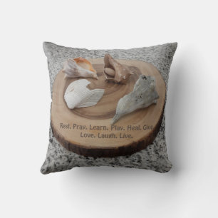 Coussin Coquillages sur le Bois v2 - 16x16 Pilote