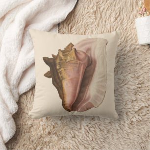 Coussin Coquille de l'escargot de mer reine, coquille, fau