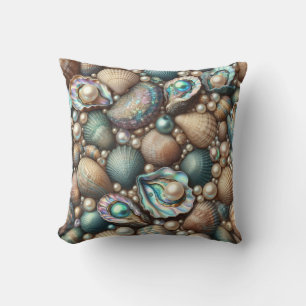 Coussin Coquille d'huître dorée en nacre d'abalone